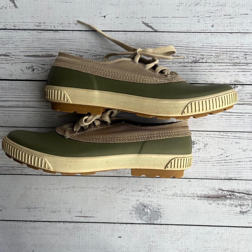 Cougar Dash Women 9 Olive Green Tan Rubber‎ Waterproof Duck Rain Outdoor Shoes